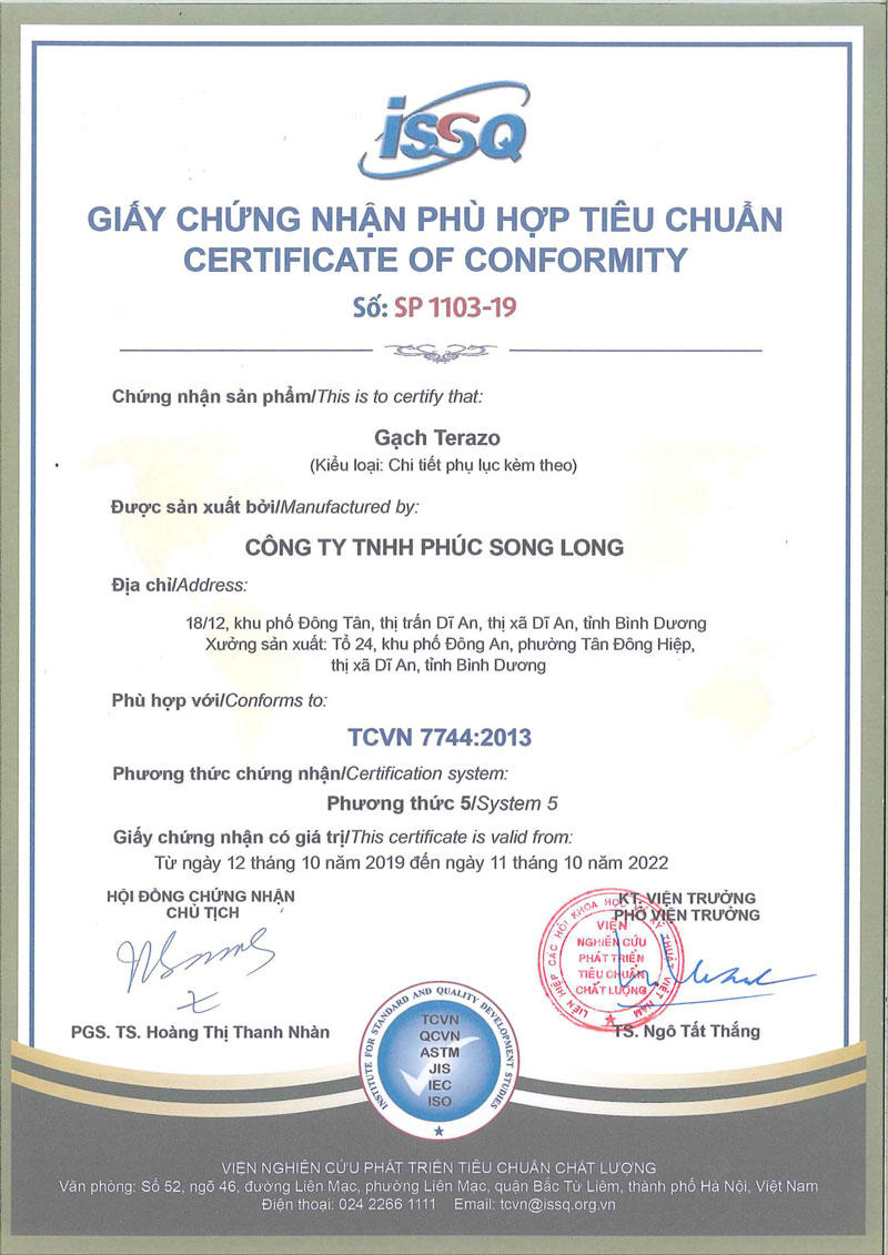 TCVN 7744-2013 - Gạch Phúc Song Long - Công Ty TNHH Phúc Song Long